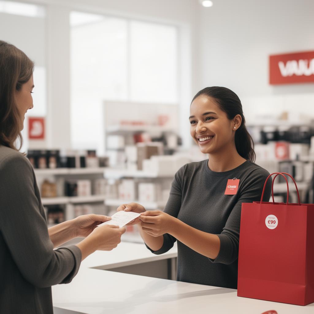 Lojista entregando comprovante de venda parcelada na BRCARD